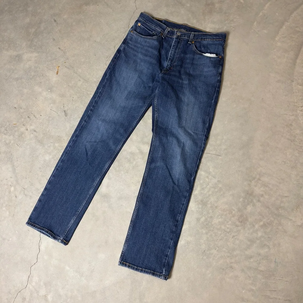 Levi's 514 Straight Fit Jeans Mens 34x32 Blue Denim Baggy Casual Streetwear